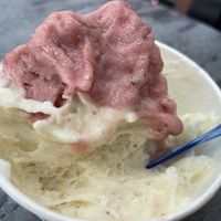 Fig sorbet and amlou ice cream  at Las Puertas Ice Cream & Juice in Chefchaouen