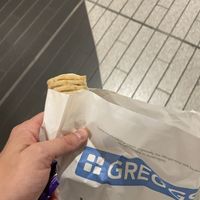 Vegan Sausage   at Greggs - St Pancras Station in North West London