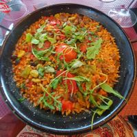 Veggie paella at L'endroit in Carcassonne
