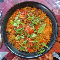 Veggie paella at L'endroit in Carcassonne