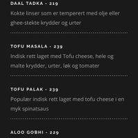 Vegan menu  at Leela Indian Restaurant  in Bergen