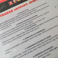 Appetizers menu at Inka Wasi Peruvian Restaurant in San Vito Lo Capo