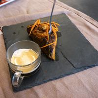 Carrot cake w/coffee at Carmen Ragosta in Paris