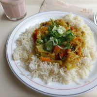 Reis mit Kokos Curry at Mensa Am Hubland in Wurzburg