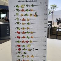 Menú  at Cafeteria Santo Zumo. Fruteria Zumeria in Lanzarote