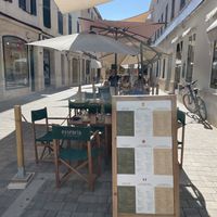 Street seating   at Essència Brunch & Lunch in Menorca