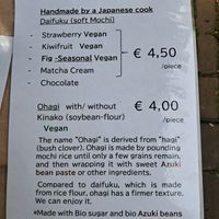 Vegan options marked at Toramusubi 虎結び in Rotterdam