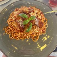 Special, Beyond Meat Tenders with Spaghetti   at Oven Pub in Corfu