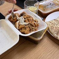Veg pakora and vegan naan  at Koh I Noor  in Largs