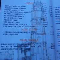 Menú vegano at Restaurante São Gonçalo in Vila Nova De Gaia