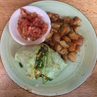 Vegan egg wrap and home fries  at Busboys and Poets - Shirlington in Arlington