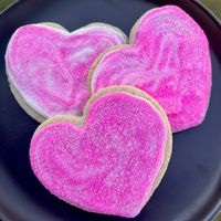 Vegan sugar cookies: Valentine’s Day special 💘 These were gorgeous but did not taste great unfortunately..  at Ruthie Roux Bakery - Pop Up in Dayton