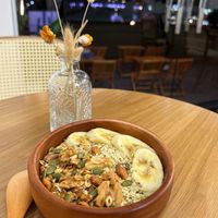 Performance Bowl is good for our breakfast or lunch, it includes high quality protein (non - GMO) at Smoothie Lab in Ho Chi Minh City