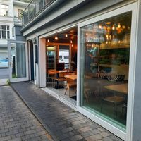 Side of building showing ramp at Za'atar Falafel in Berlin