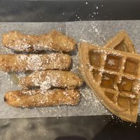 Chicken & Waffles at Peacefood Cafe - Downtown in New York City