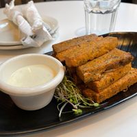Chickpea Fries - are a must order! at Peacefood Cafe - Downtown in New York City