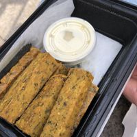 Chickpea fries   at Peacefood Cafe - Downtown in New York City