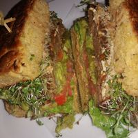 Cheeseburger at Peacefood Cafe - Downtown in New York City