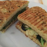 Panini Mediterranean seasonal Vegetables  at Peacefood Cafe - Downtown in New York City