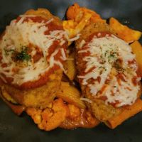 Parmesan rigatoni and PFC cutlet at Peacefood Cafe - Downtown in New York City