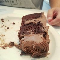 Mostly eaten chocolate cake. oops!  at Peacefood Cafe - Downtown in New York City