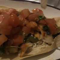 Zucchini pepper cilantro tomato vegetable gluten free tamale  at Peacefood Cafe - Downtown in New York City