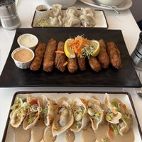 Cesar salad, soup of the day, dumplings, tenders, wontons   at Peacefood Cafe - Downtown in New York City