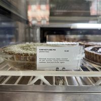 Just a few of the baked offerings — raw key lime pie  at Peacefood Cafe - Downtown in New York City