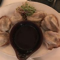 Tofu and mushroom dumplings  at Peacefood Cafe - Downtown in New York City