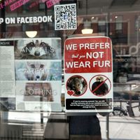 No fur policy! at Peacefood Cafe - Downtown in New York City