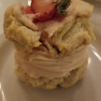 Strawberry Shortcake - Icing is a bit too sweet for my taste, pastry was excellent and strawberry filling was delicious. Glad I tried it. :) at Peacefood Cafe - Downtown in New York City