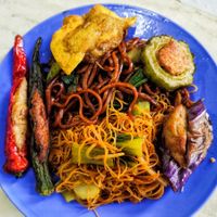 Bee hoon mee with Yong Tau Foo, mee must try, very flavourful at Vegetarian Ming Xin Su - 明心素 in Johor Bahru
