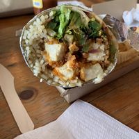 Fajita wrap with breaded tofu  at Verdant Cafe in Hi-nella