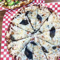 margherita pizza with Jain red sauce and vegan cheese with gf/vegan crust   at Curry Pizza House in Frisco
