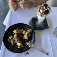 Banana creme cannoli at Crossroads Kitchen in Los Angeles