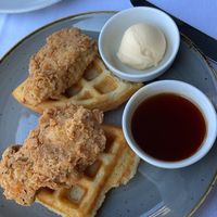 Chicken n waffles  at Crossroads Kitchen in Los Angeles