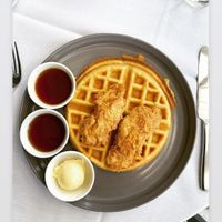 Vegan Chicken and Waffles at Crossroads Kitchen in Los Angeles
