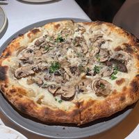 Truffle mushroom bianco pizza  at Crossroads Kitchen in Los Angeles
