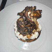 Mushroom tart (seasonal- fall menu)  at Crossroads Kitchen in Los Angeles