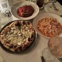 Pizza, lasagna and rigatoni  at Crossroads Kitchen in Los Angeles