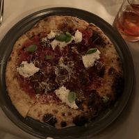 Meatball pizza  at Crossroads Kitchen in Los Angeles