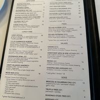 Menu   at Crossroads Kitchen in Los Angeles