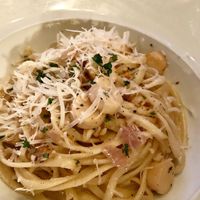 Scallops linguine  at Crossroads Kitchen in Los Angeles