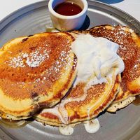 Fluffy pancakes w/ blueberries✨delicious  #Veganuary at Crossroads Kitchen in Los Angeles