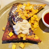 French toast w/ mascarpone cream✨delicious  #Veganuary at Crossroads Kitchen in Los Angeles