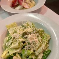 Cesar salad with garlic focaccia croutons.  at Crossroads Kitchen in Los Angeles