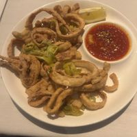 Fried calamari  at Crossroads Kitchen in Los Angeles
