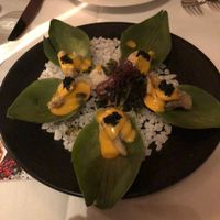 Oyster mushroom shooters at Crossroads Kitchen in Los Angeles