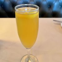 Peach Bellini special   at Crossroads Kitchen in Los Angeles