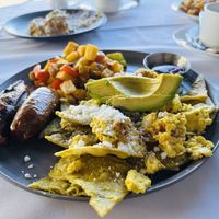 Chilaquiles verde  at Crossroads Kitchen in Los Angeles